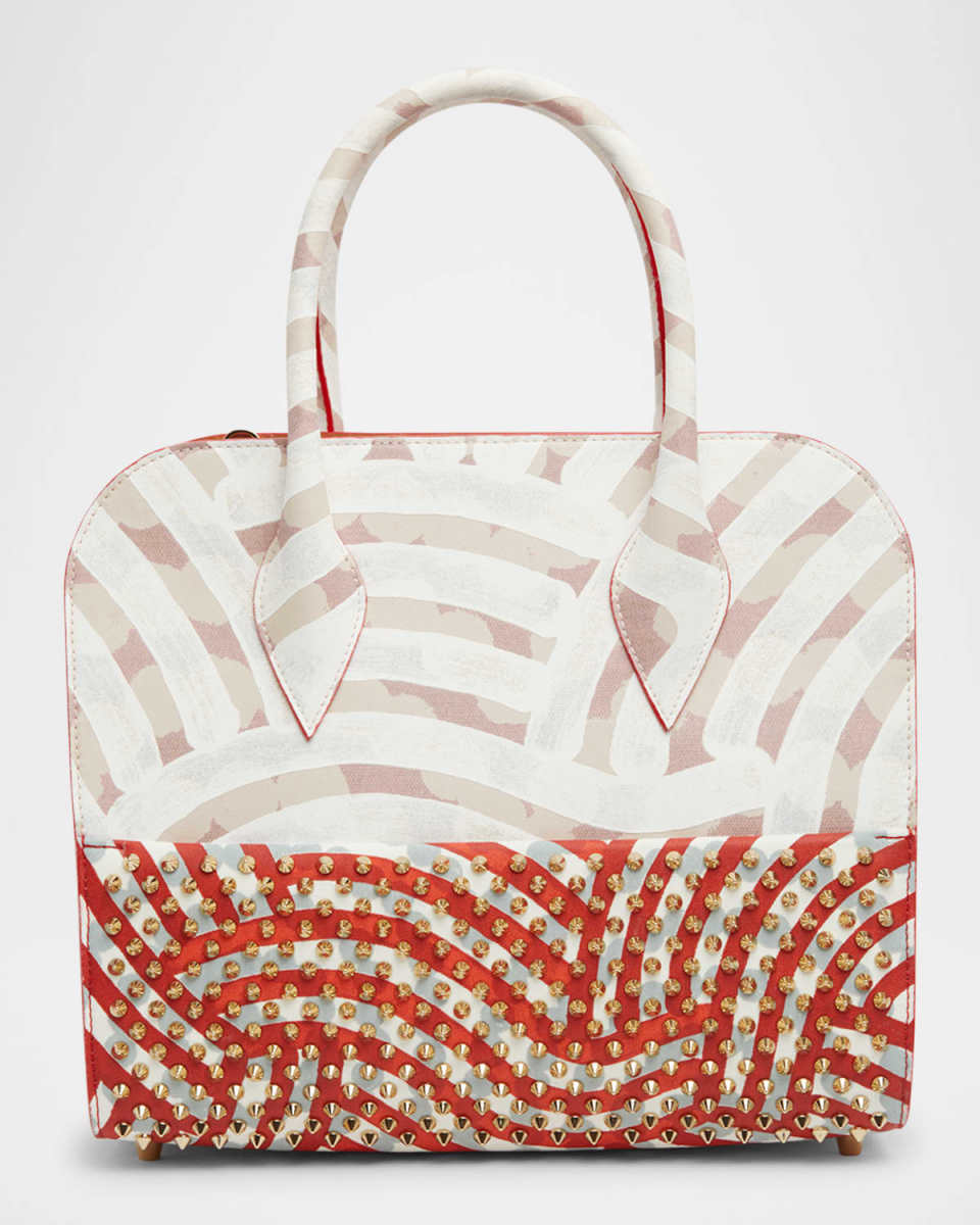 Eloise Medium Top-Handle Bag in Coated Canvas and Leather